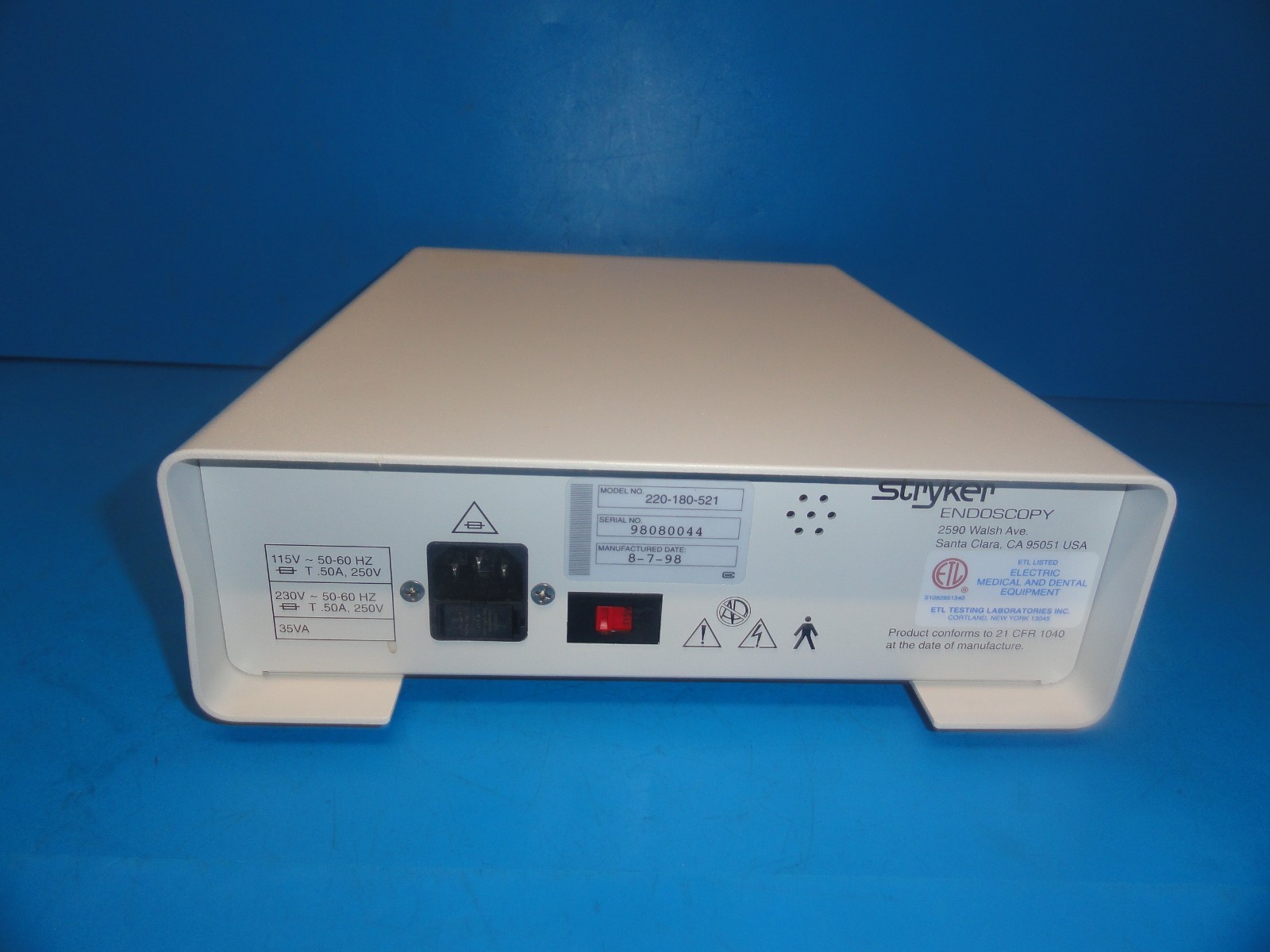 Stryker InfraVision IR Illuminator Console Model 220‑180‑521 ~ 5791