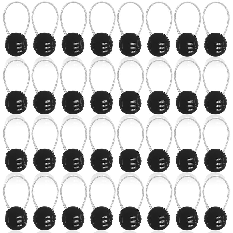 Moxweyeni 32 Pack Combination Wire Lock 3 Digit Small Combo Luggage Number