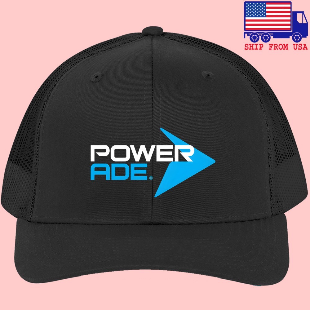 Powerade Power Ade Energy Drink Black Trucker Hat Cap Adult Size
