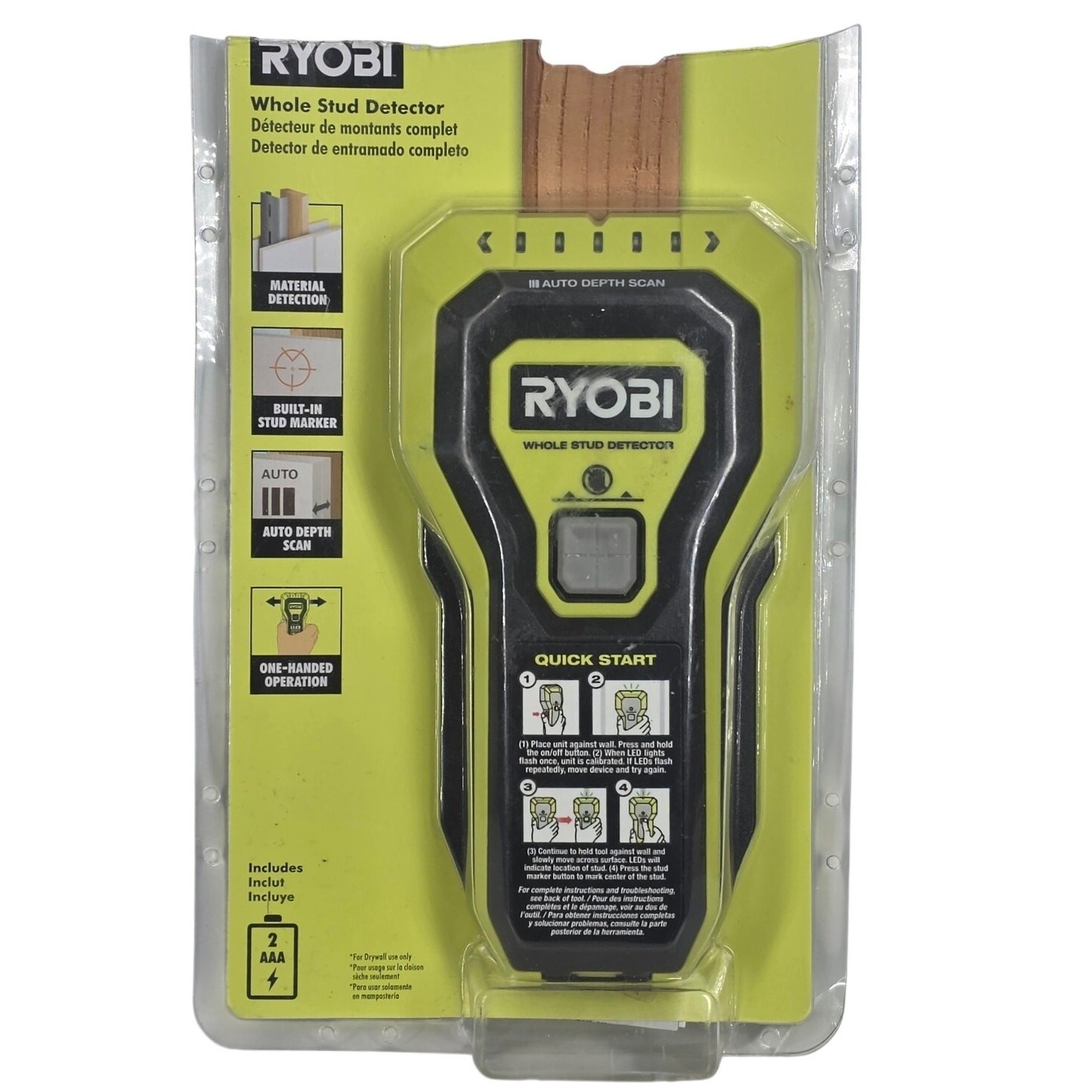RYOBI ESF5002 WHOLE STUD FINDER DETECTOR – TM2350 – AUTO DEPTH SCAN – NOB