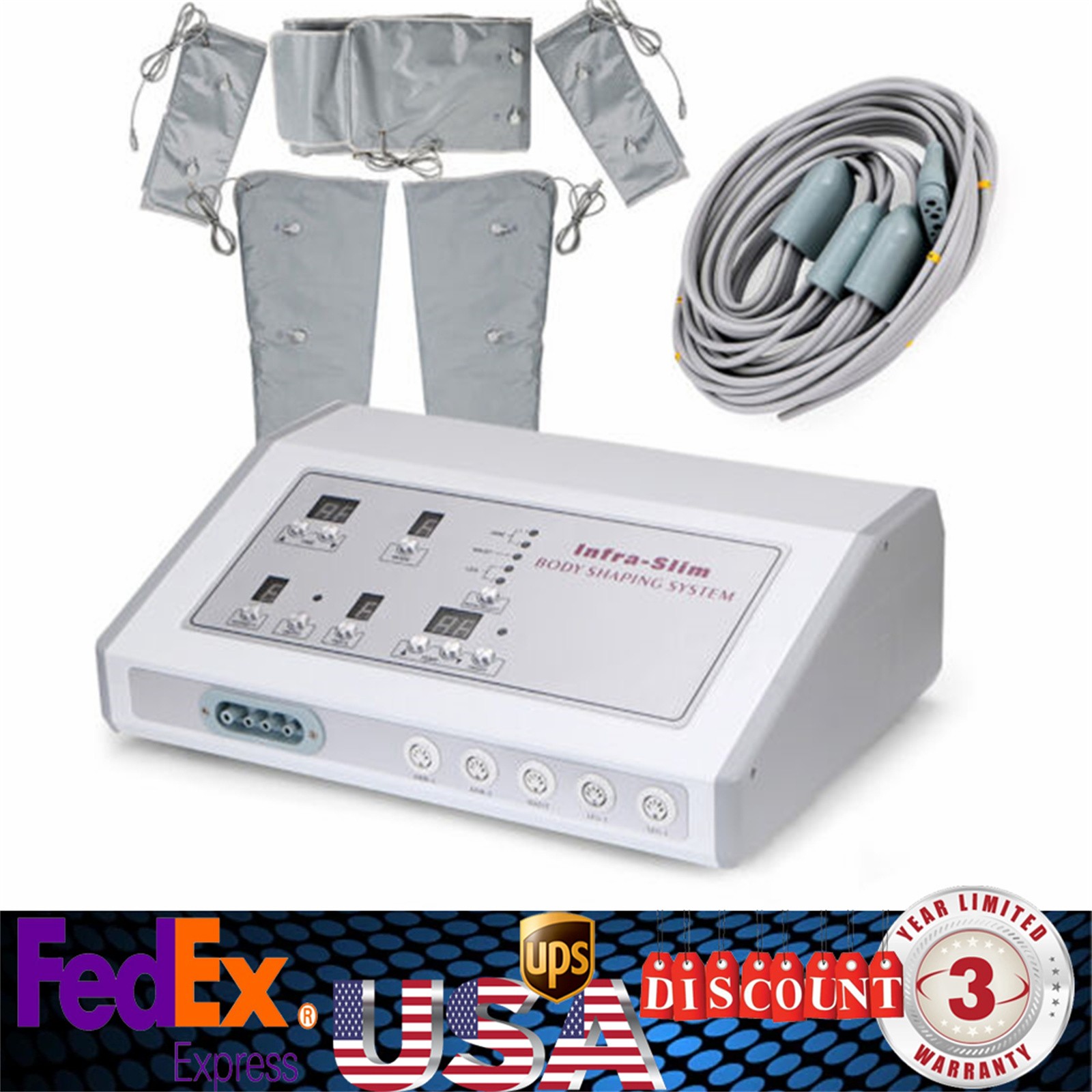 Air Pressure Slimming Suit Pressotherapy Infrared Lymphatic Drainage Machine USA