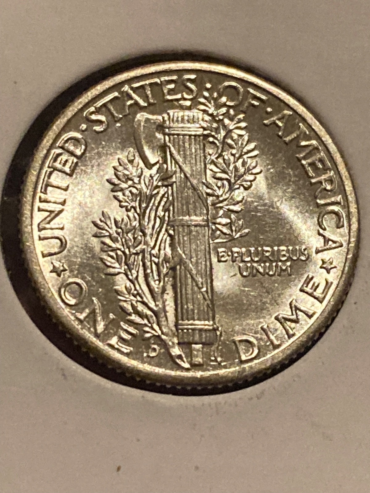 1942-D Mercury Dime - FSB - Unc 1