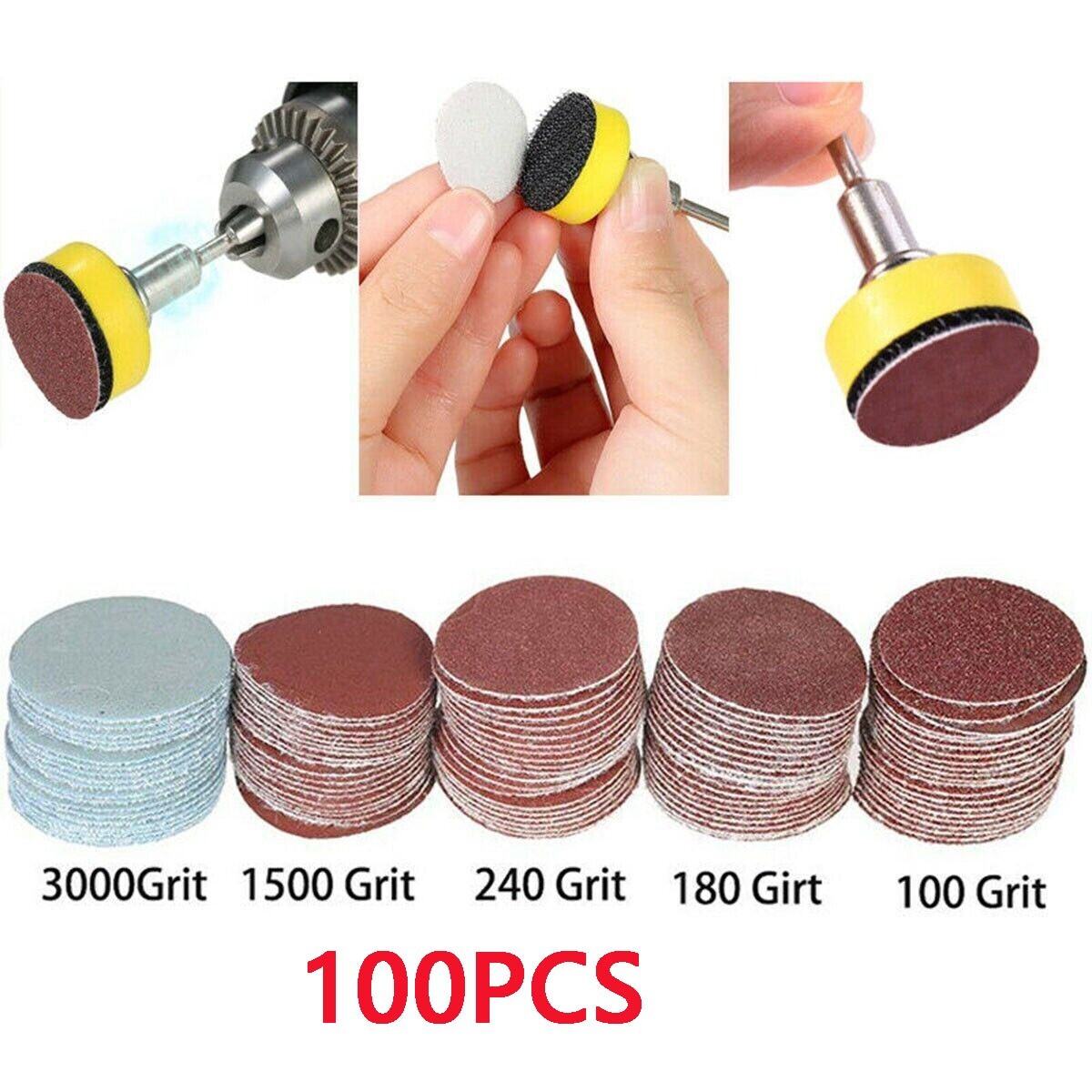 100x Sanding Discs Polishing Wheel Buffing Pad Drill Bits Power Tools For Dremel
