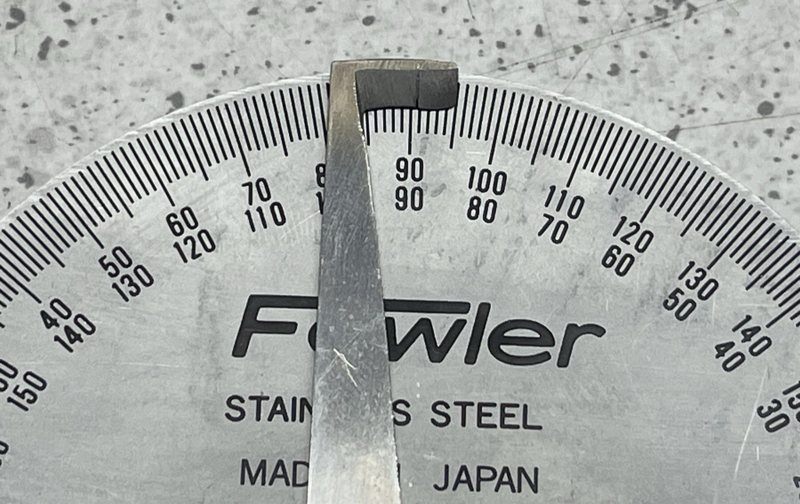 Fowler Stainless Steel Protractor Rectangular Head & Semi-Circular Head