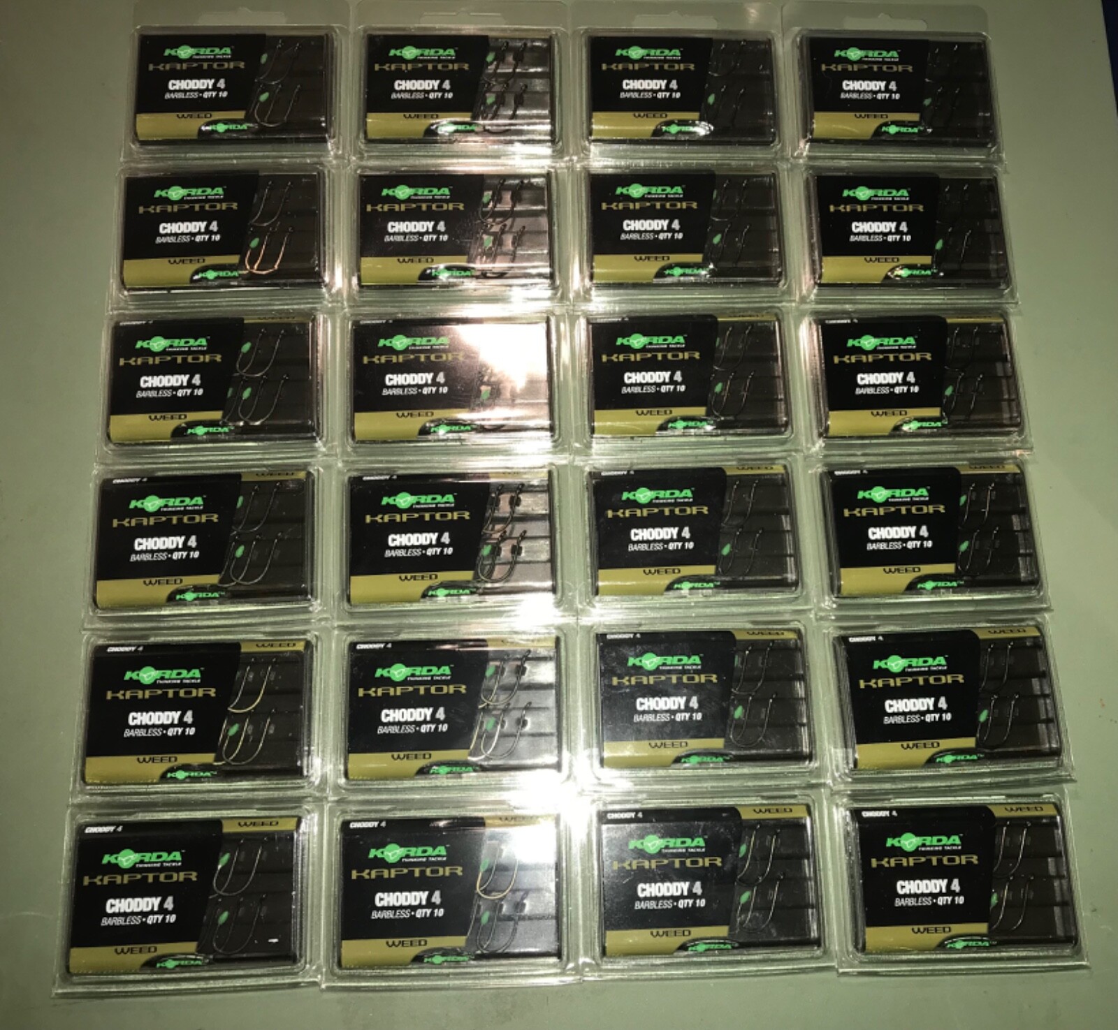 24 PACKS Korda Kaptor Hooks Size 4 Choddy Barbless Carp Fishing Weed 240 Hooks