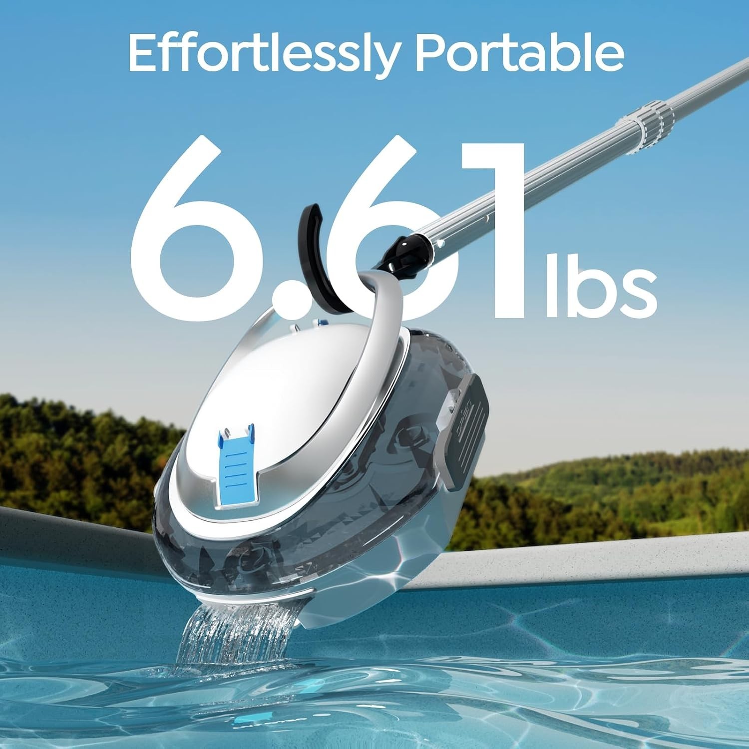 Pool Vacuum Robot for above Ground Pools, Cordless Operation, 80-Min Runtime