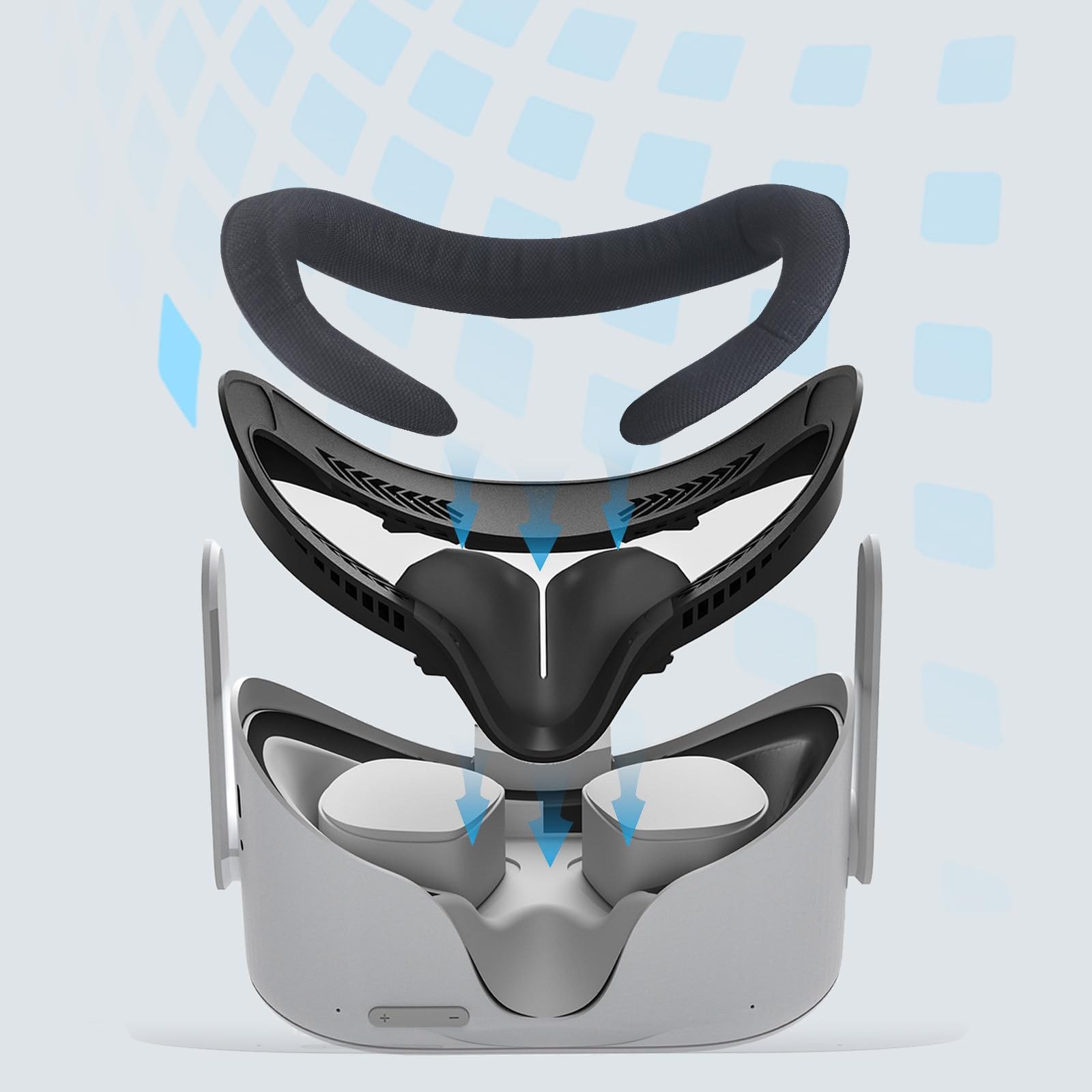 Compatible with Oculus Quest 2 Face Bracket Replacement,VR Breathable Foam Fa...