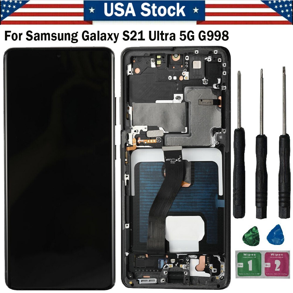 OLED Display Touch Screen Digitizer +Frame For Samsung Galaxy S21 Ultra 5G G998U