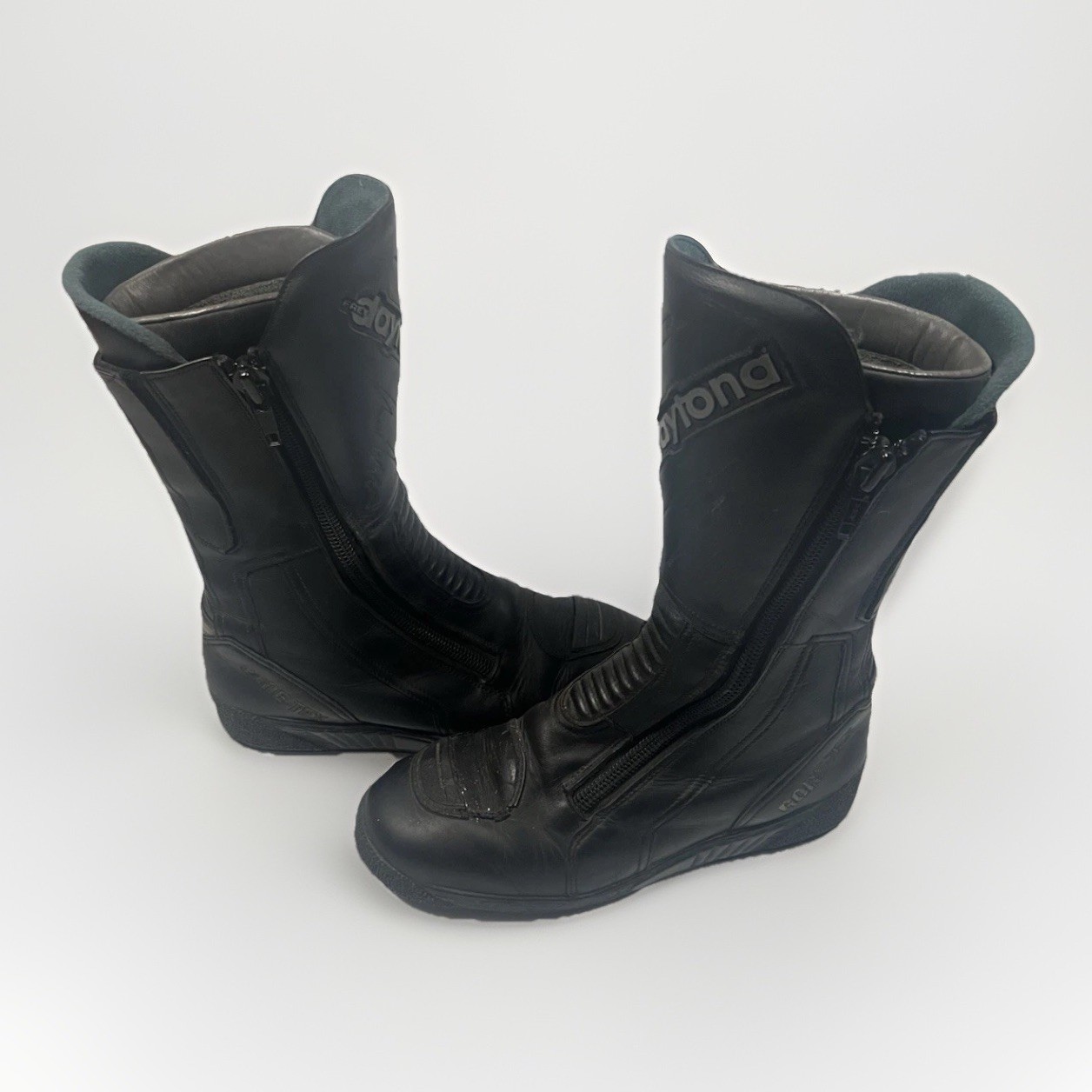 Daytona Motorcycle Boots Touring Leather Black Size 38 Zip