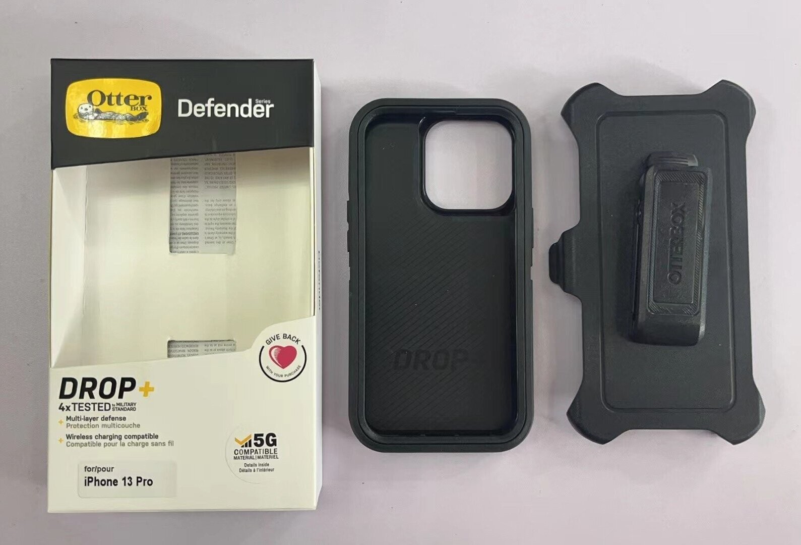 New OtterBox Defender Series Case & Holster for iPhone 13 Pro (6.1") Only Black