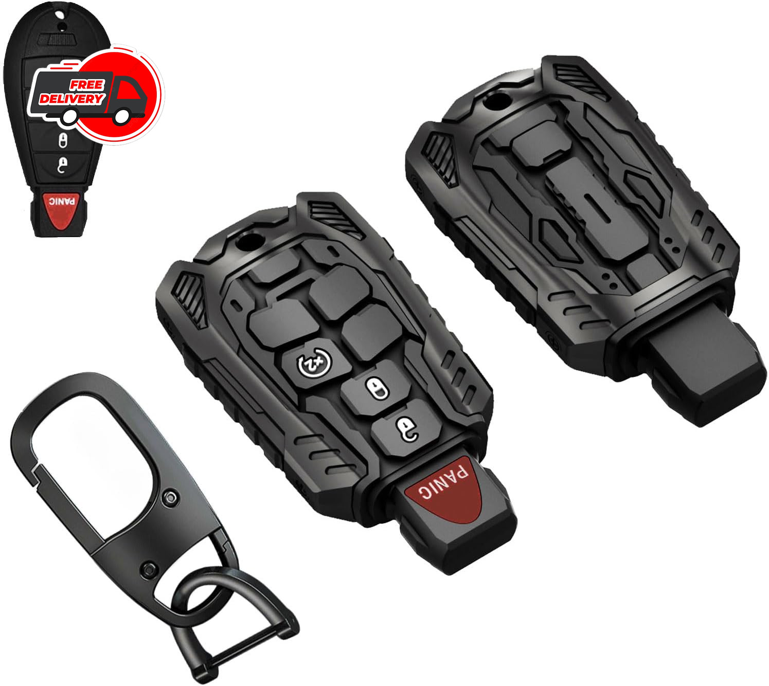 Zinc Alloy Key Fob Cover for 2008-2018 Dodge Ram 1500 2500 3500