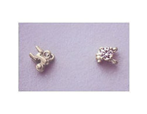 2.5mm Round Accent Sterling Silver Bracelet Link