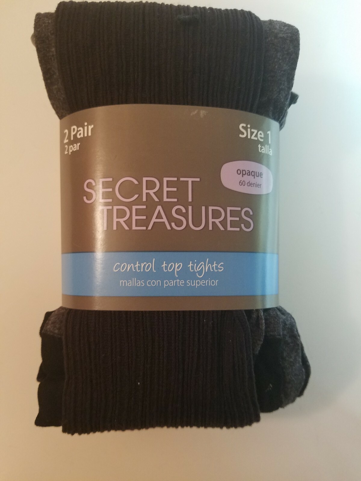 2 Pair Secret Treasures Control Top Tights Size 1