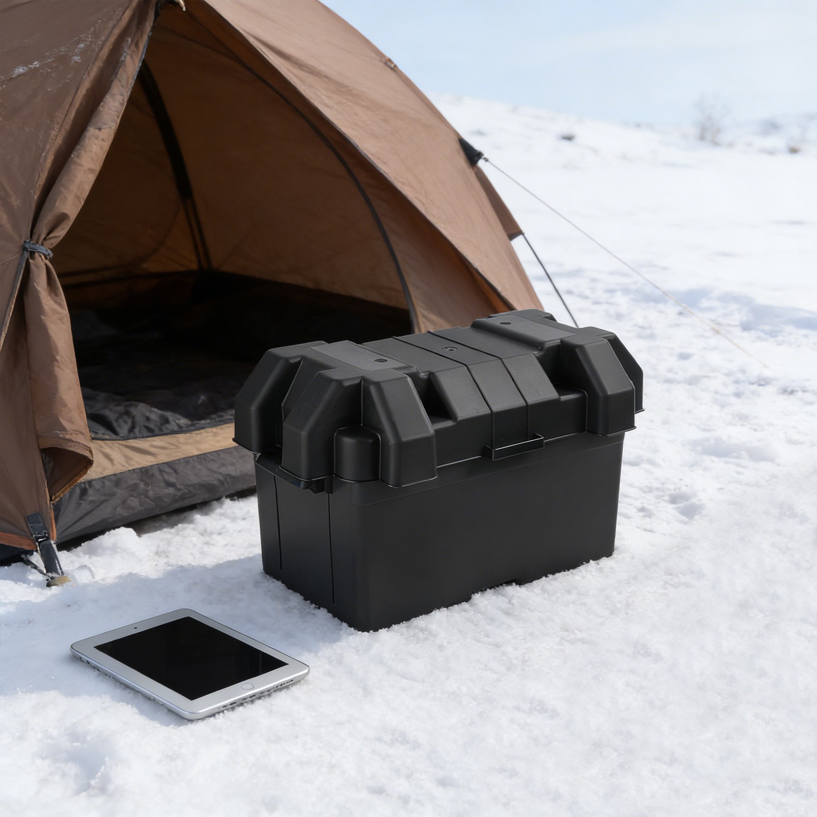 Large Battery Storage Box Car RV Portable Battery Case Universal Battery Box