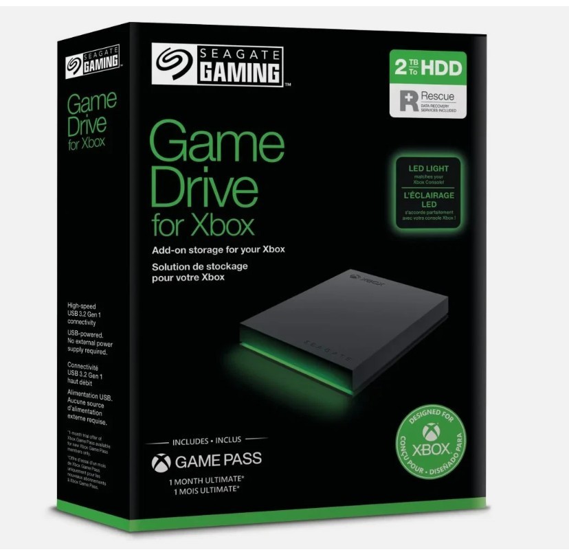 Seagate Game Drive for Xbox 2TB External USB 3.2 Gen 1 Hard Drive Xbox