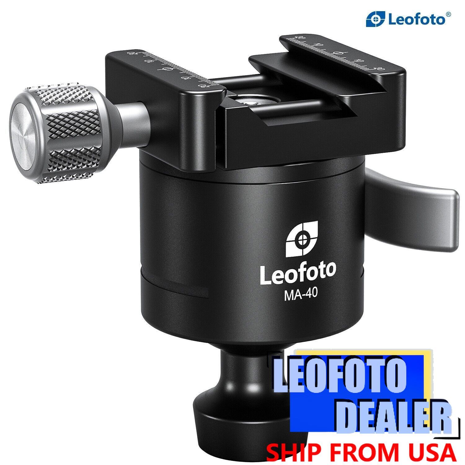 Leofoto MA-40 40mm Rapid Lock Ball Head w Arca /Picatinny Clamp