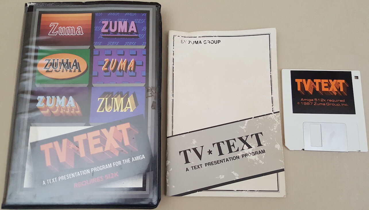 TV*TEXT v1.11 ©1987 Zuma Group Titling Text Presentation for Commodore Amiga