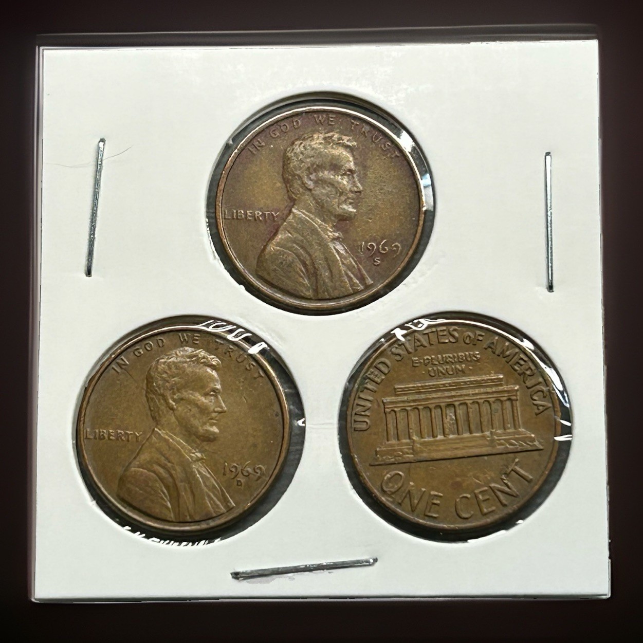 1969 Lincoln Memorial Cent Set (P, D, S) - Includes "Floating Roof" Variety