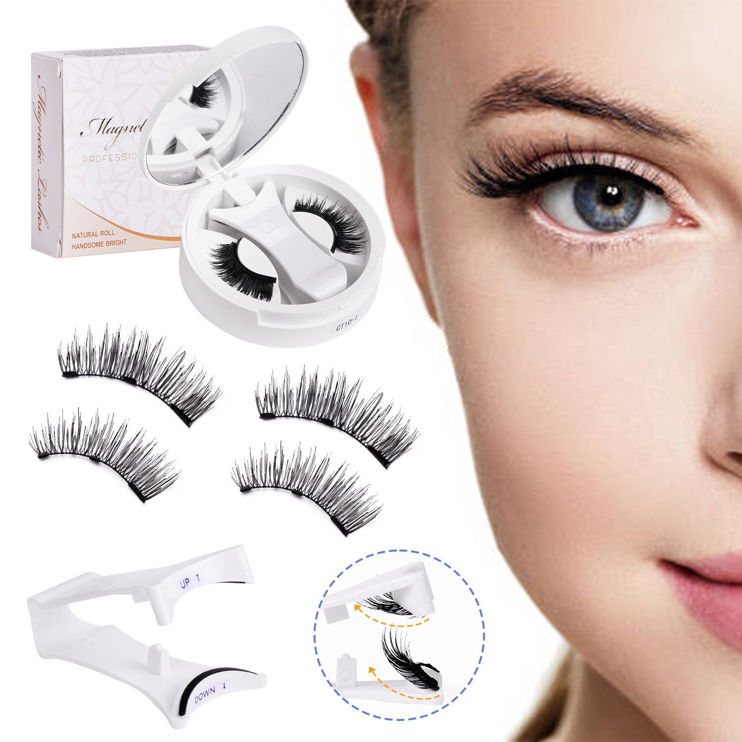 Magnetic Eyelashes with Applicator Tool – Effortless Natural Finish Lash Kit