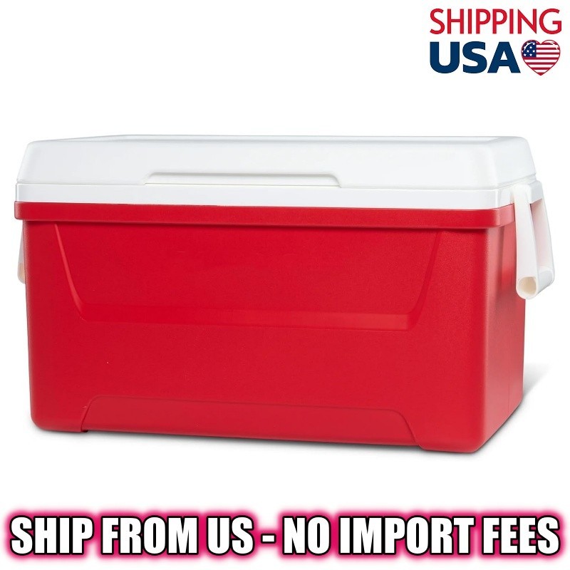 Igloo 48 QT Laguna Hard Sided Ice Chest Cooler, Red