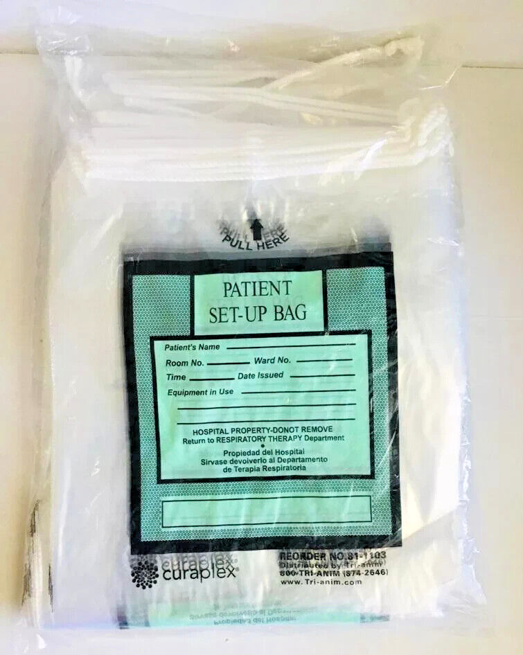 One PK/50 Bag- Patient SET-UP BAGS W/Drawstring SIZE(10"LX8"W)Clear Plastic Bag