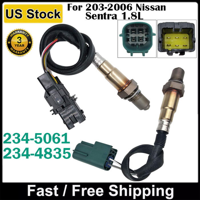 2PCS Oxygen O2 Sensor Upstream+Downstream For 2003-2006 Nissan Sentra 1.8L USA