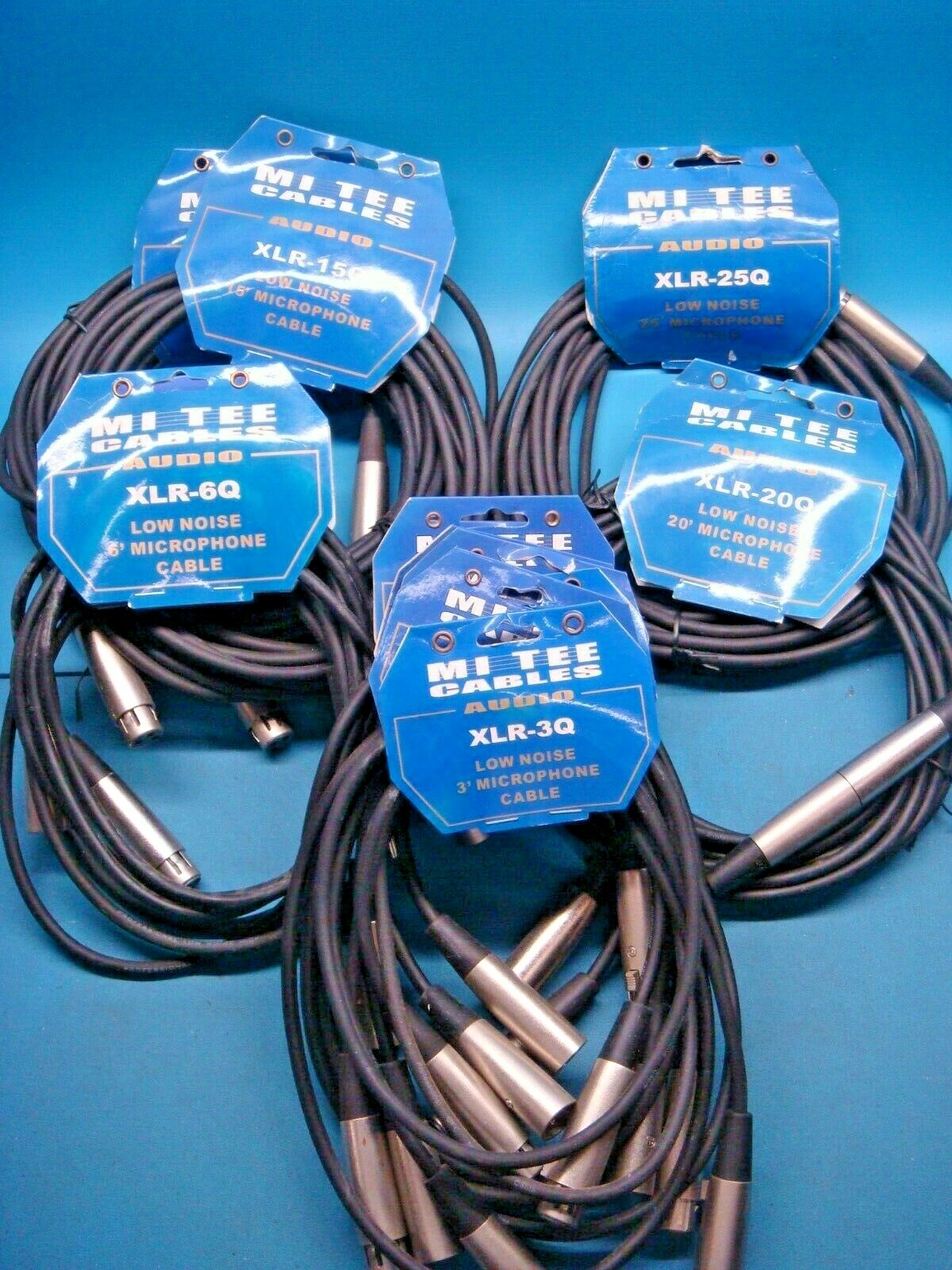 (1) XLR3 AUDIO MICROPHONE CABLE LOT XLR3M TO XLR3F LOW NOISE 3' 6' 15' 20' 25'