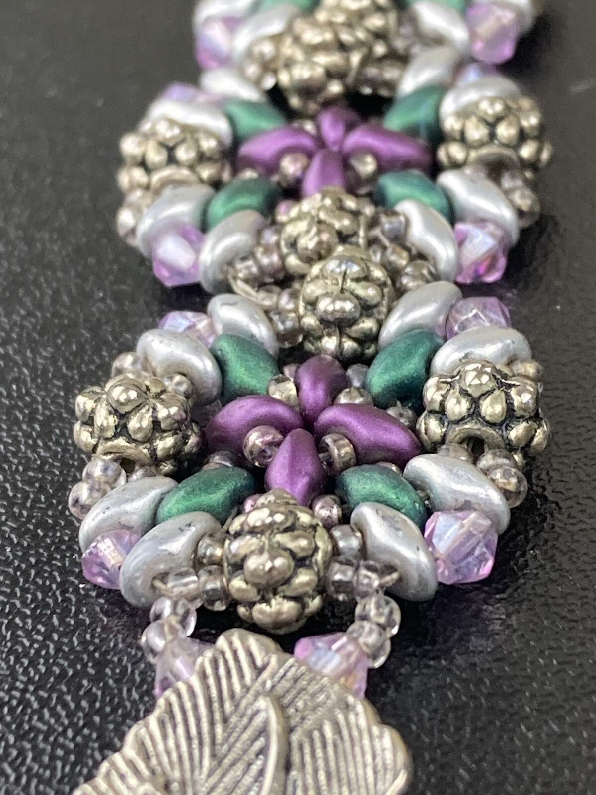 Starflower Handmade Beaded Toggle Bracelet 8.75”