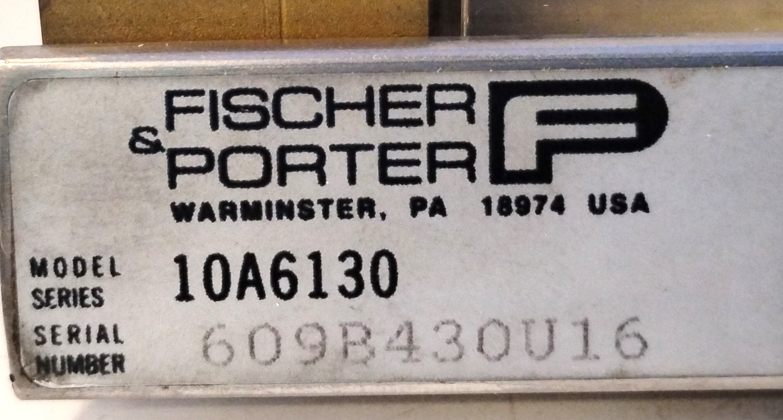 Fischer & Porter 10A6130 1/4" NPT 1380 KPA 200 PSIG 93 C 200 F Flow Meter
