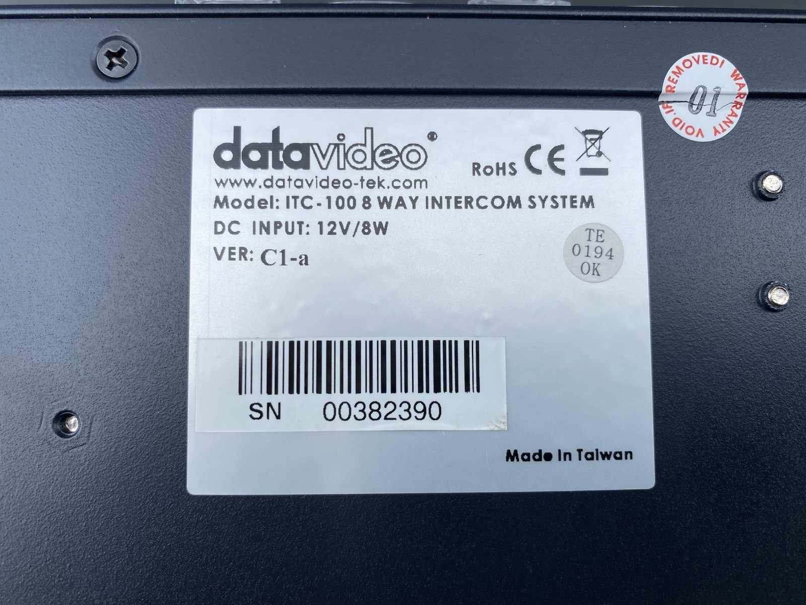 Datavideo ITC100 Wired Intercom System with Headsets Kit