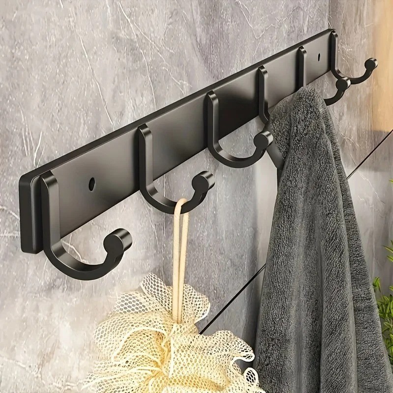 Wall Mounted Hanger Hook Aluminum Coat Cloth Bag Key Holder Rack For Home Decor
