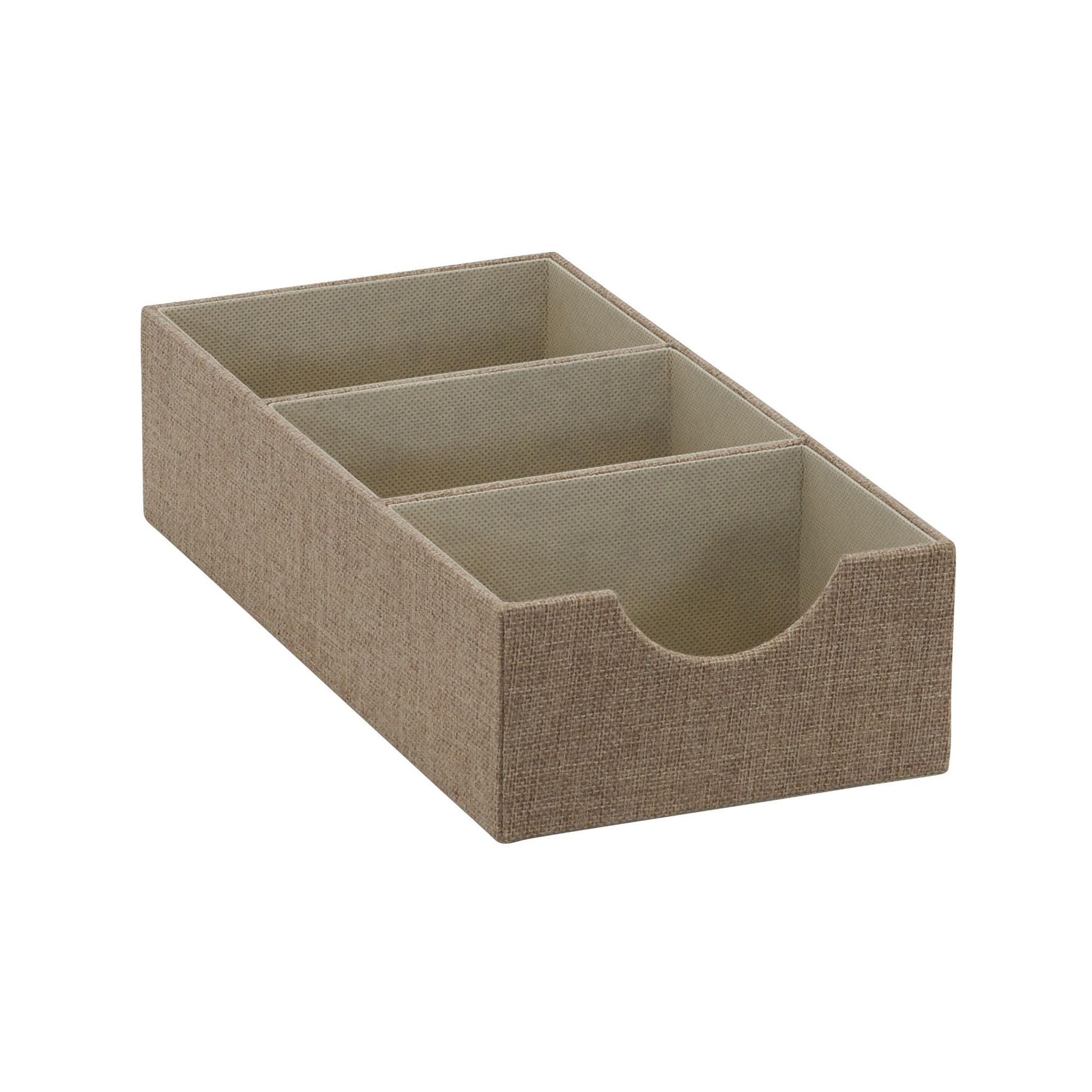 Brown 722-1 Deep 3 Section Drawer Organizer Box for Storage | 12 in x 6.13 in...