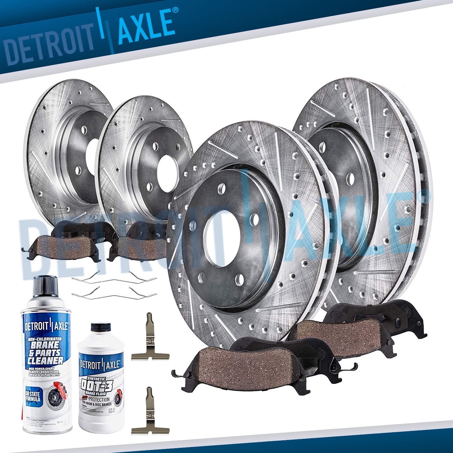 Front Rear DRILLED Rotor Ceramic Brake Pad for Mercedes-Benz CLK320 E300 E420