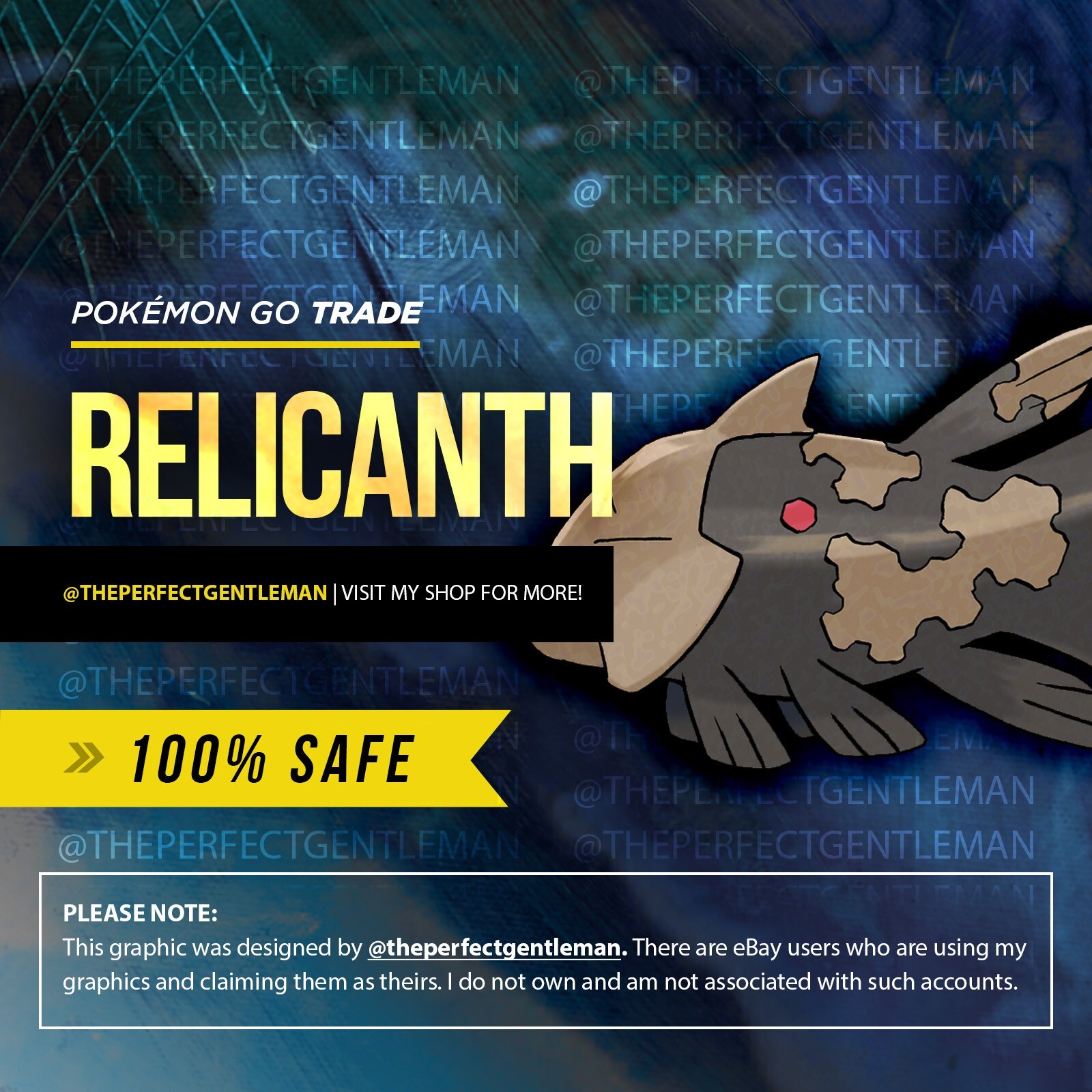 Relicanth - Pokemon Trade GO - Regional Pokemon - #369 Gen 3 Hoenn