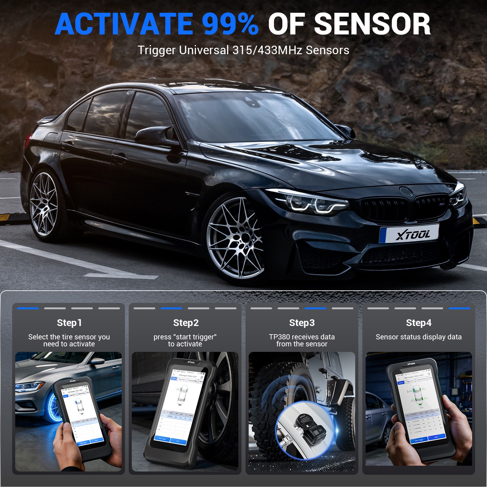 XTOOL TP380 TPMS Programming Relearn OBD2 Scanner Car Dianostic Tool Code Reader