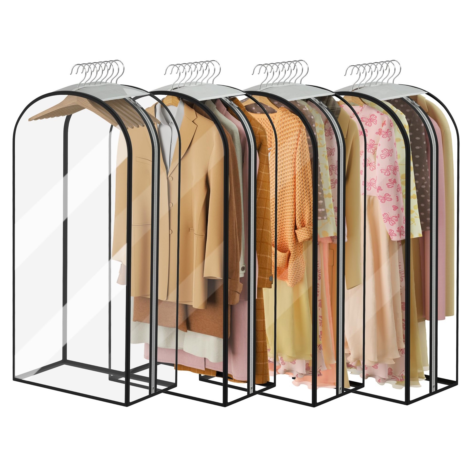 Garment Bags for Hanging Clothes 40” Long,Ultra Clear Suit Bags for Closet St...
