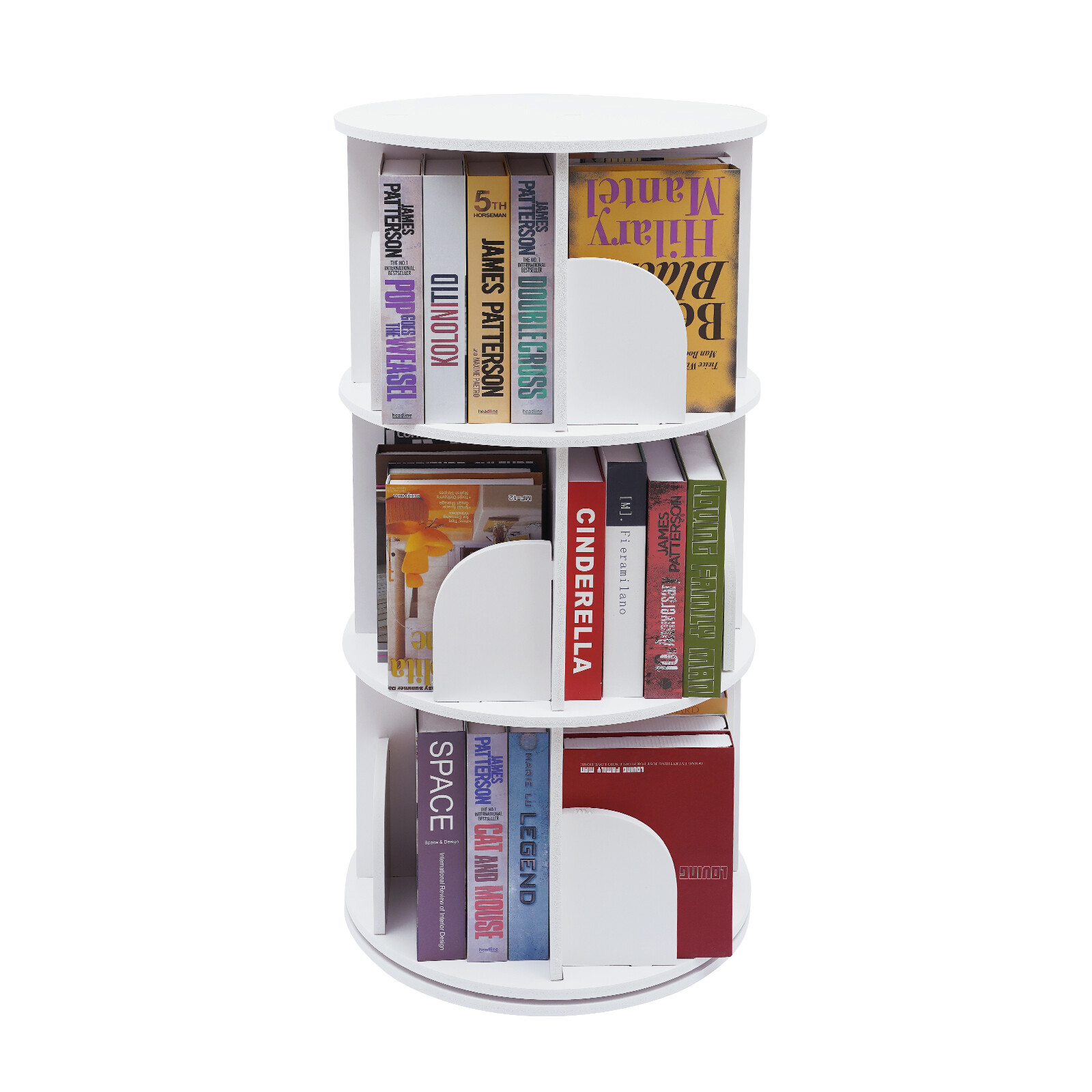 3Tier 360 Rotating Bookshelf Bookcase Storage Shelf Freestanding Display Rack