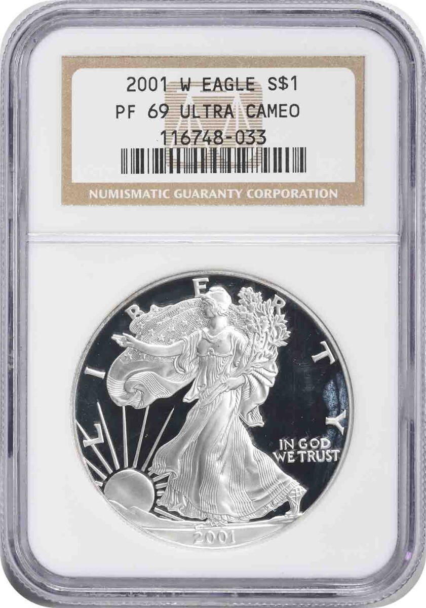2001-W $1 American Silver Eagle PF69UCAM NGC