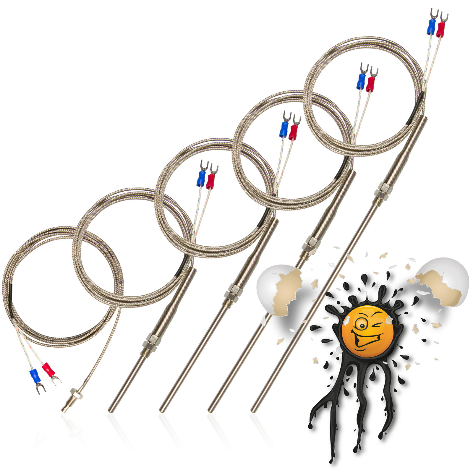 WRNT-03 Type K 0-800°C Temperature Sensor Thermocouple 5/50/100/150/200mm 1-3mtr