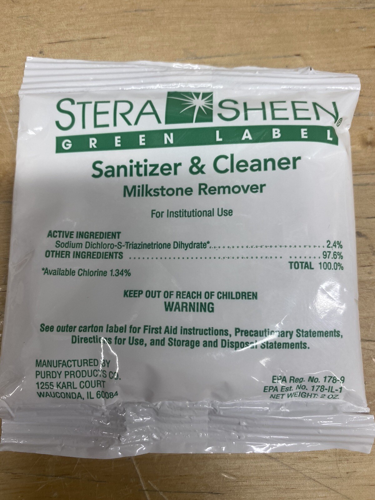 ISLAND OASIS Stera Sheen Green Label Cleaner - 25 Packets (2 oz)