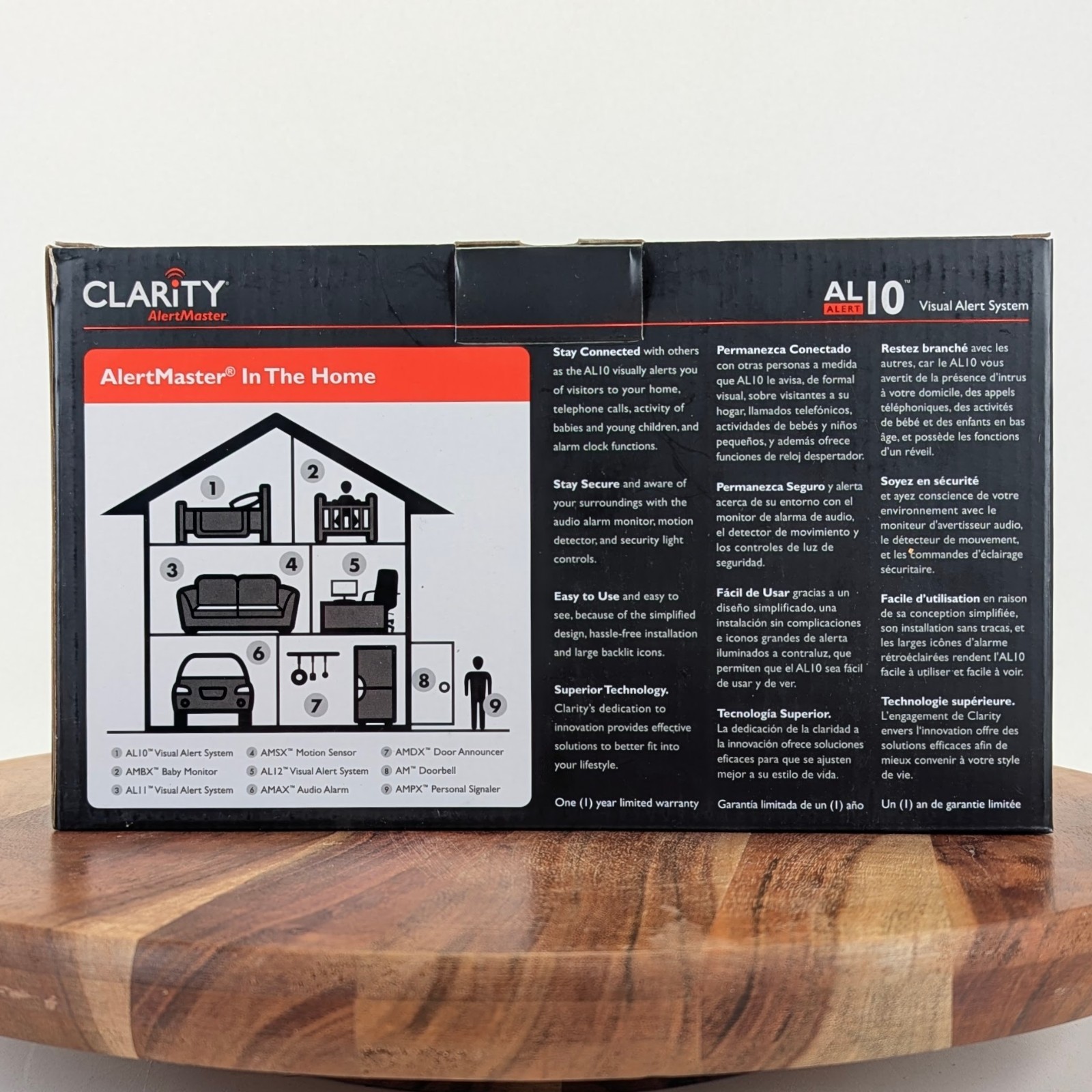 Clarity Alertmaster AL10 Alert System & 2 AL12 Motion Detect Visual Receivers