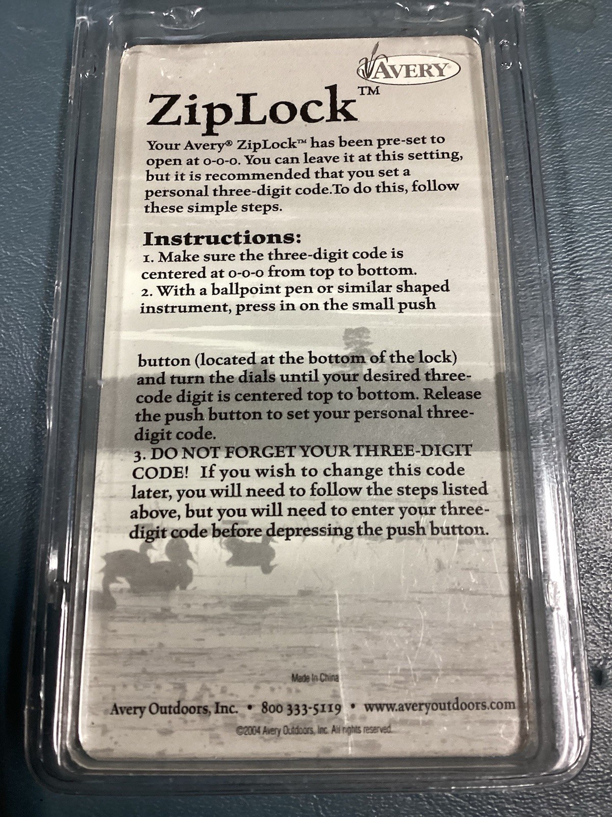 Avery Ziplock Combination