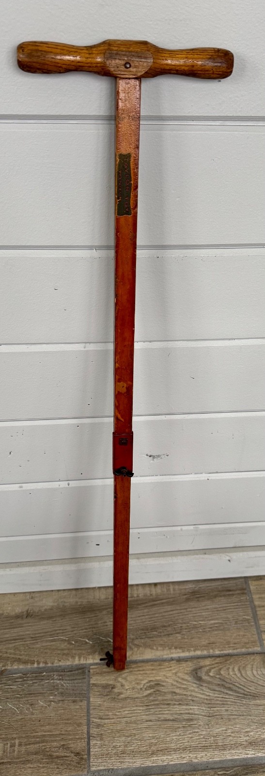 Rare Antique Taylor Tot Tongue Pull Handle Original Label 1920s-30s Wagon Part
