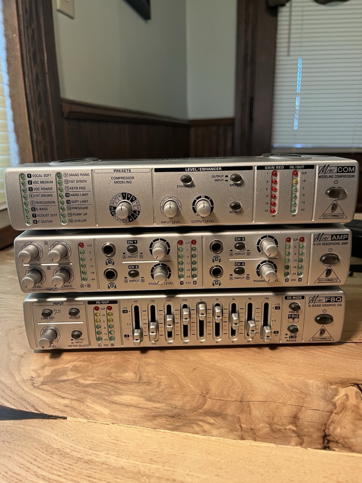 Behringer Mini FBQ800 / Mini AMP800 / Mini COM800 Lot Of 3