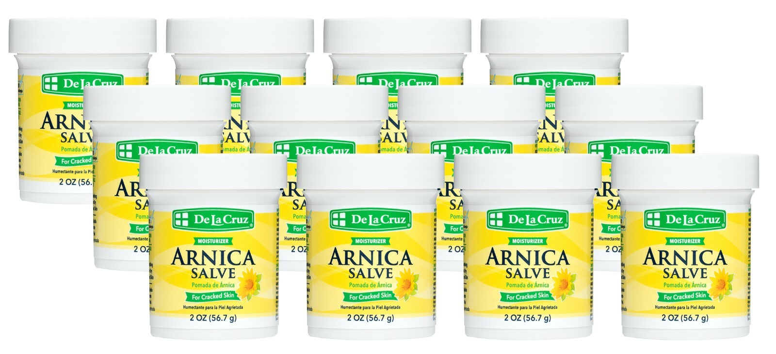 De La Cruz Arnica Salve for Cracked Skin (12 JARS) / Made in USA  Exp. 04/2029