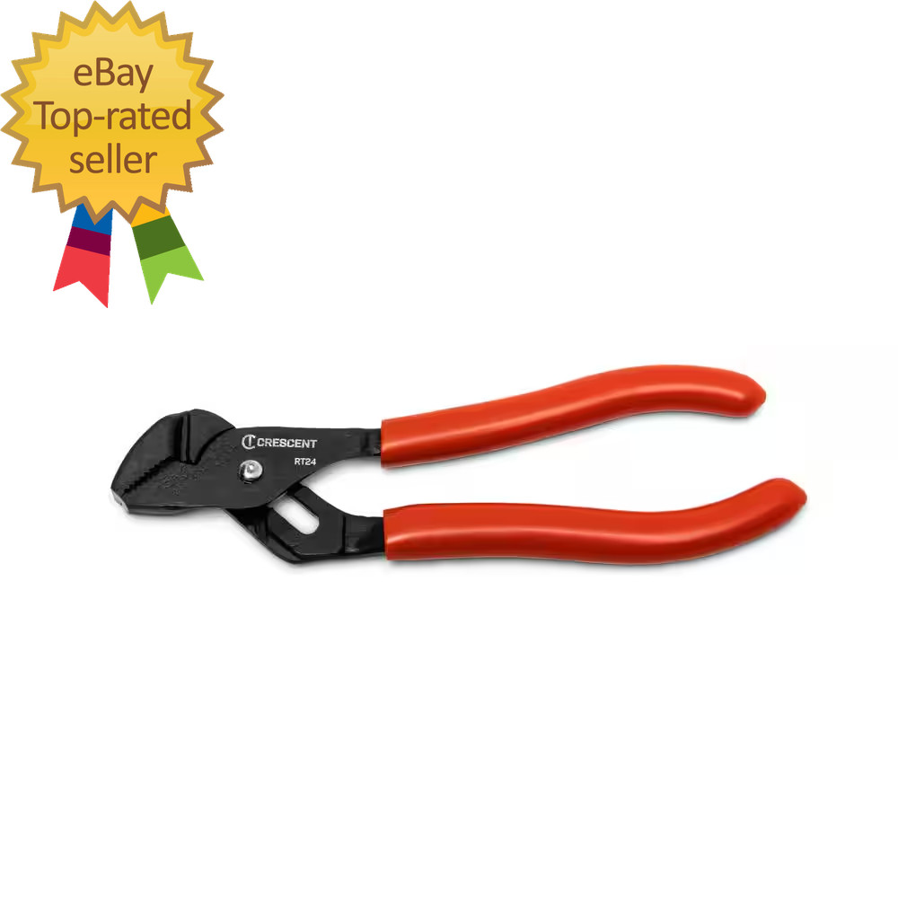 4-1/2 In  Mini Straight Black Oxide Tongue and Groove Pliers with Dipped Grip