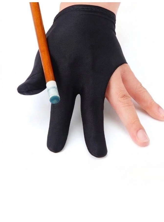 Spandex Snooker Billiard Cue Glove Pool Left Hand Open Three Finger Accessory