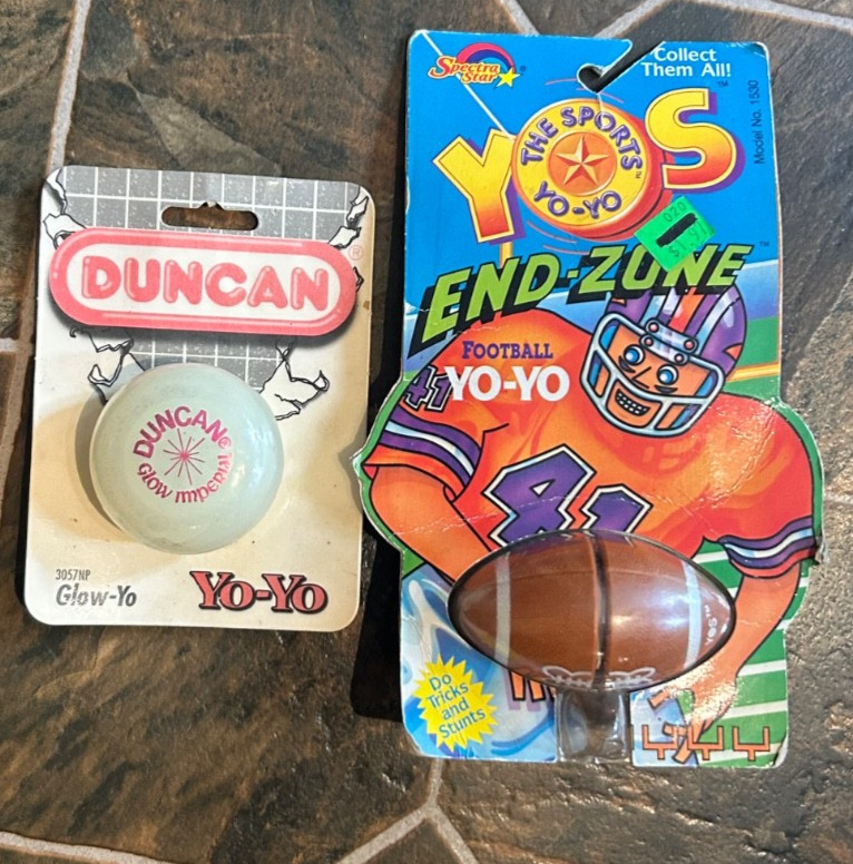 1989 Spectra Star Slam Dunk Basketball Yo-Yo & 1994 Duncan Glow-Yo Mint in Pkgs