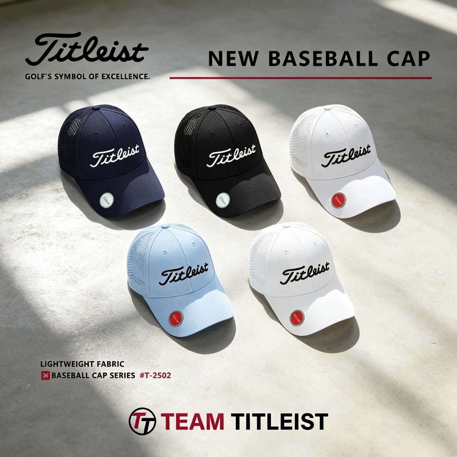 Titleist Tour Performance Golf Hat UPF 50+ Breathable Adjustable Cap Unisex