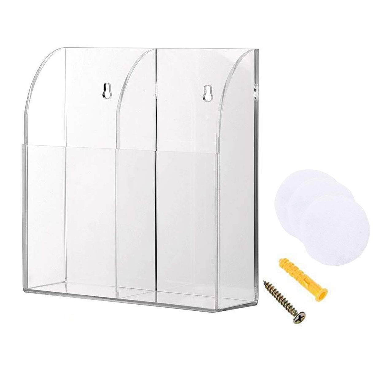 Clear Acrylic TV Remote Control Holder Remote Control Caddy Wall Mount Media ...